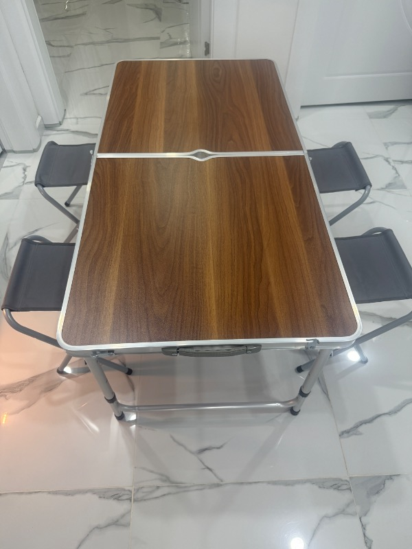 Uniqamp ® Quatro™ Çanta Tipi 4 Tabureli Katlanır Kamp Masa Seti