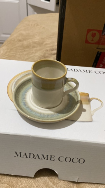 Madame Coco Ramona 6 Kişilik Kahve Fincan Seti - Krem/toprak