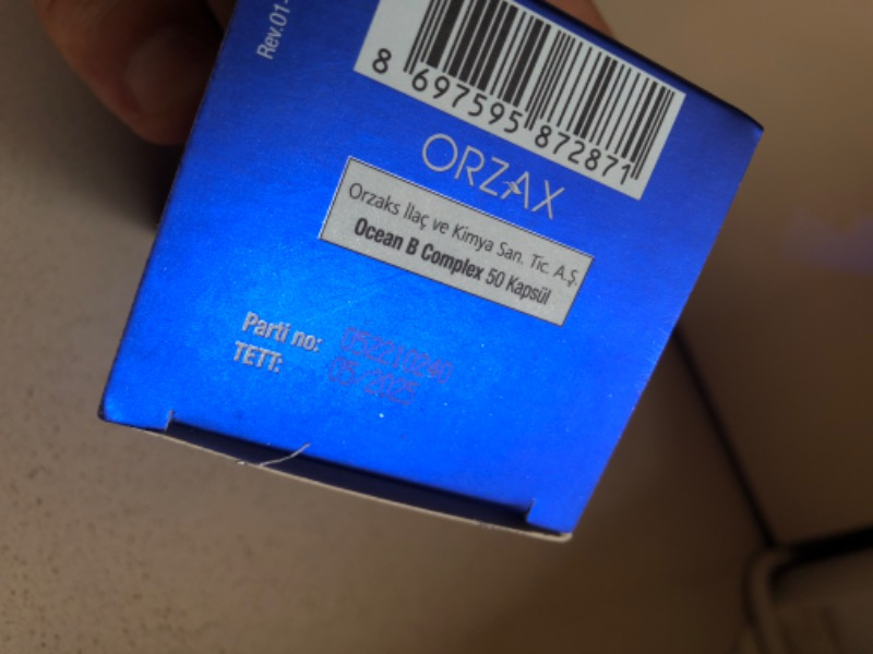 Orzax Ocean B Complex 50 Kapsül Takviye Edici Gıda