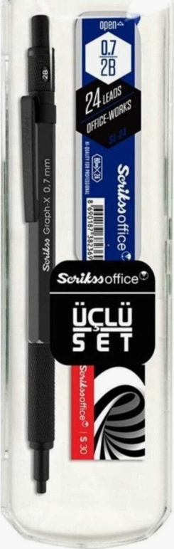 Scrikss Antrasit Graph-x 0.7 mm Kalem Silgi Uç Seti