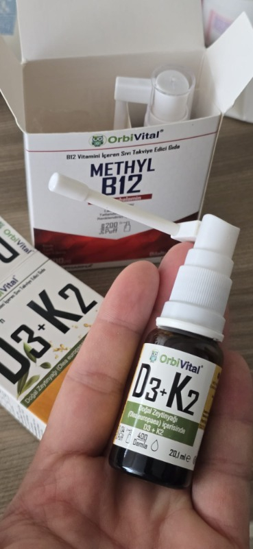 Orbi Vital D3K2 Vitamini Dilaltı Sprey 20,1 ml | 25 mcg D3 Vitamini ve 50 mcg K2 Vitamini