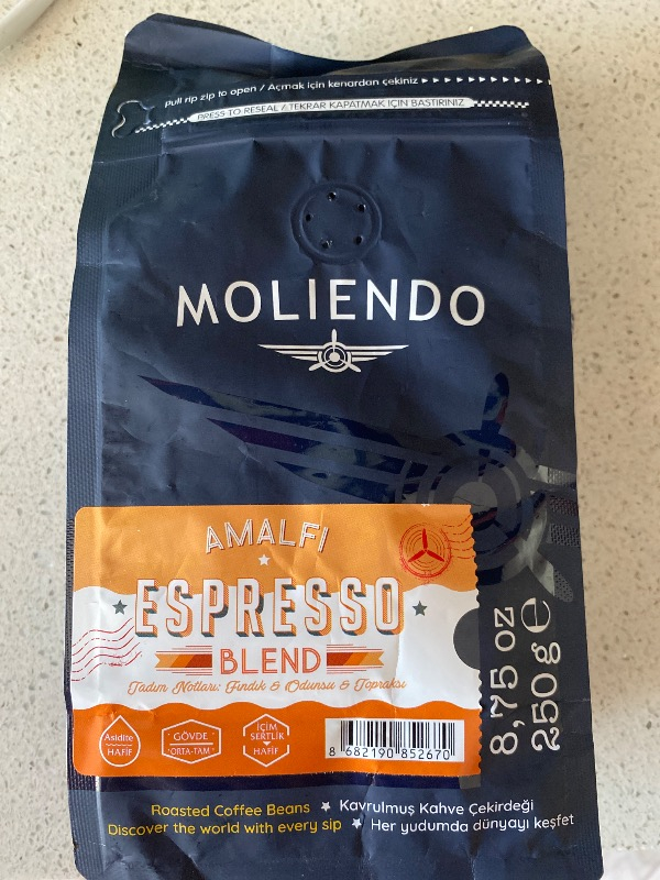 Moliendo Finest Coffee Moliendo Amalfi Espresso Blend (Çekirdek Kahve) 250 g