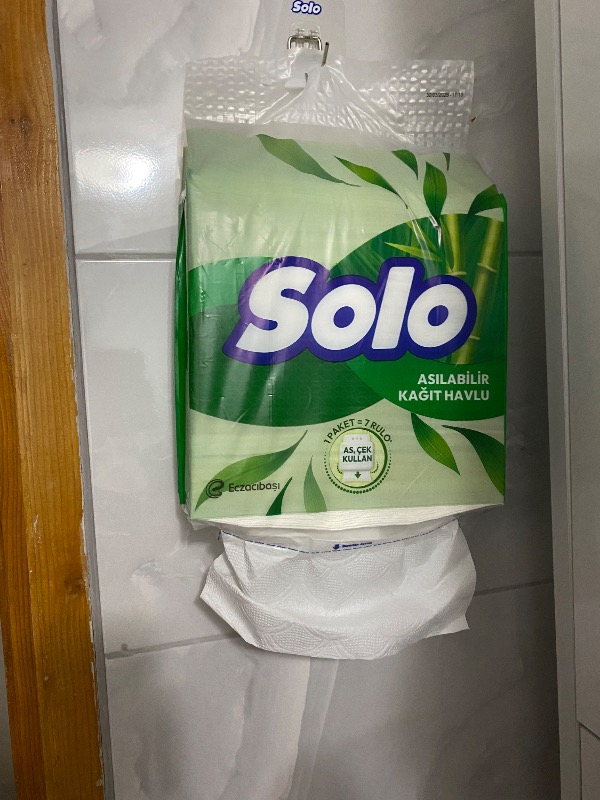 Solo Asılabilir Kağıt Havlu 1 Paket = 7 Rulo Hijyenik ve Pratik Kullanım İçin Uygun
