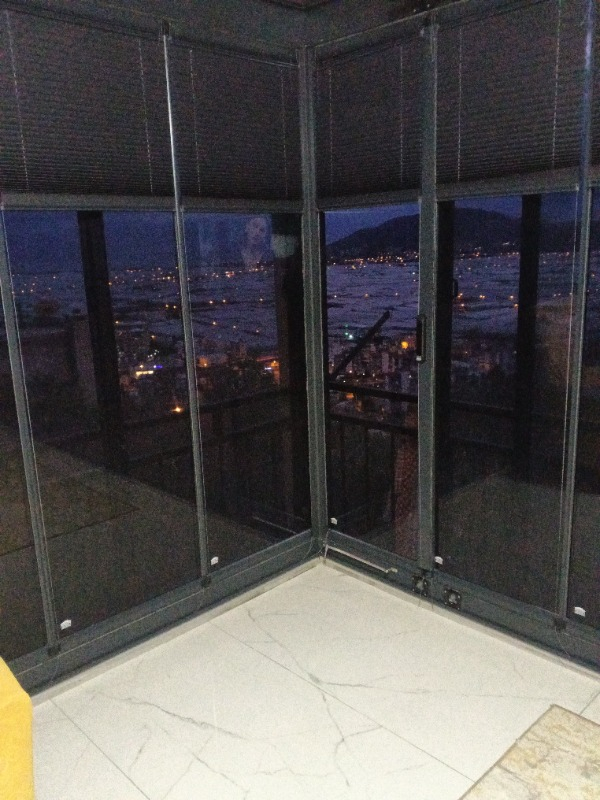 Plised Home Katlanabilir Cam Balkon Plise Perde Antrasit