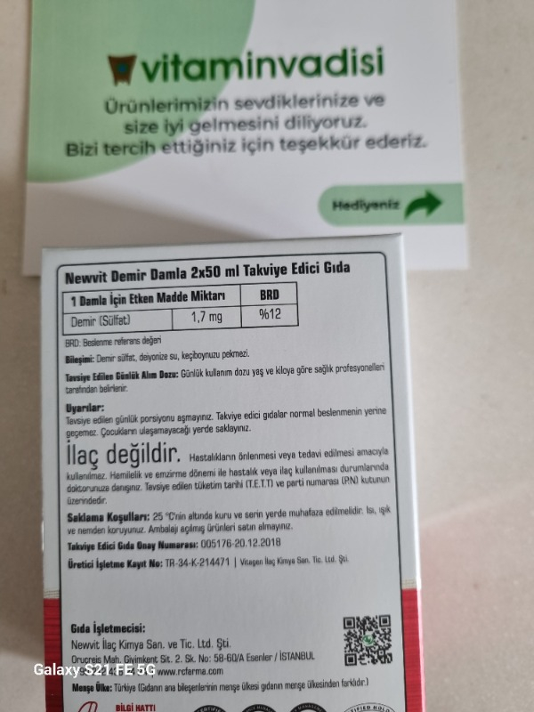 Newvit Demir Damla 2X50 ml