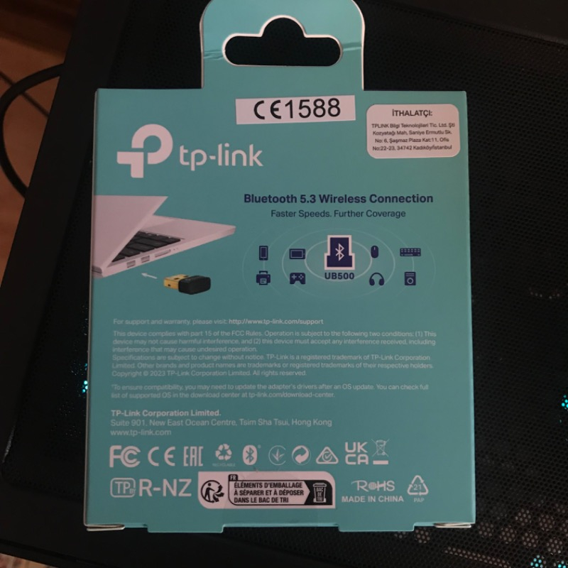 TP-Link UB500,  Bluetooth 5.3,  Windows 11/10/8.1/8/7 Tak ve Çalıştır Desteği, Bluetooth 5.3 Nano USB  Adaptör