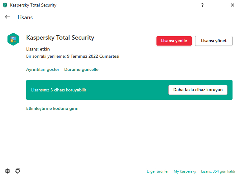 Kaspersky Total Security 1 Kullanıcı 1 Yıl Türkçe Virüs Programı