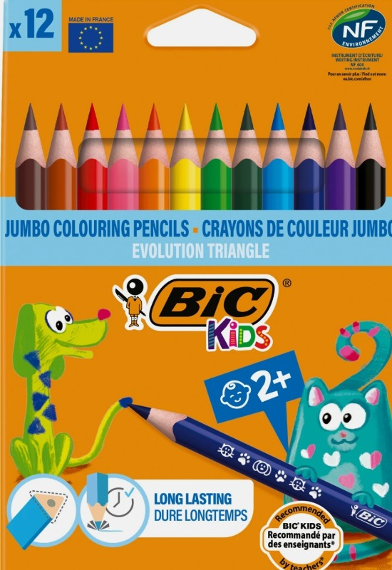 Bic Evolution Üçgen jumbo Boya Kalemi 12 Renk 1632