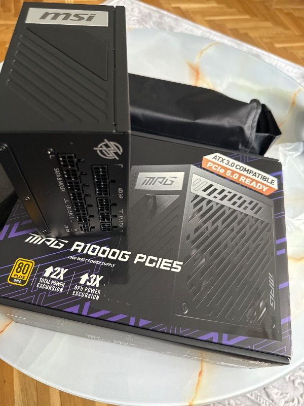 MSI PSU MPG A1000G PCIE5 1000W 80+ GOLD POWER SUPPLY