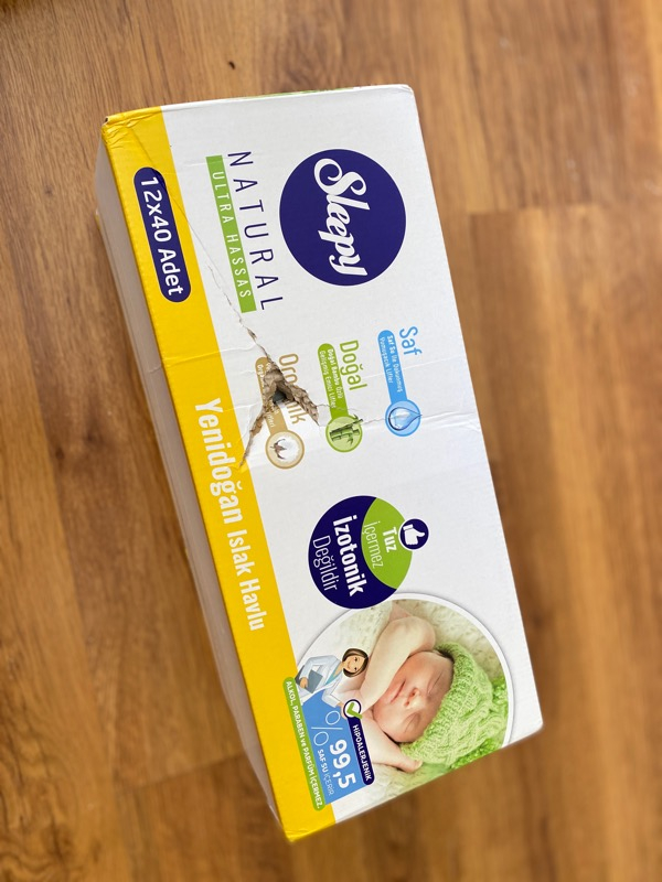 Sleepy Natural Yenidoğan Islak Pamuklu Havlu 12x40 (480 Yaprak)