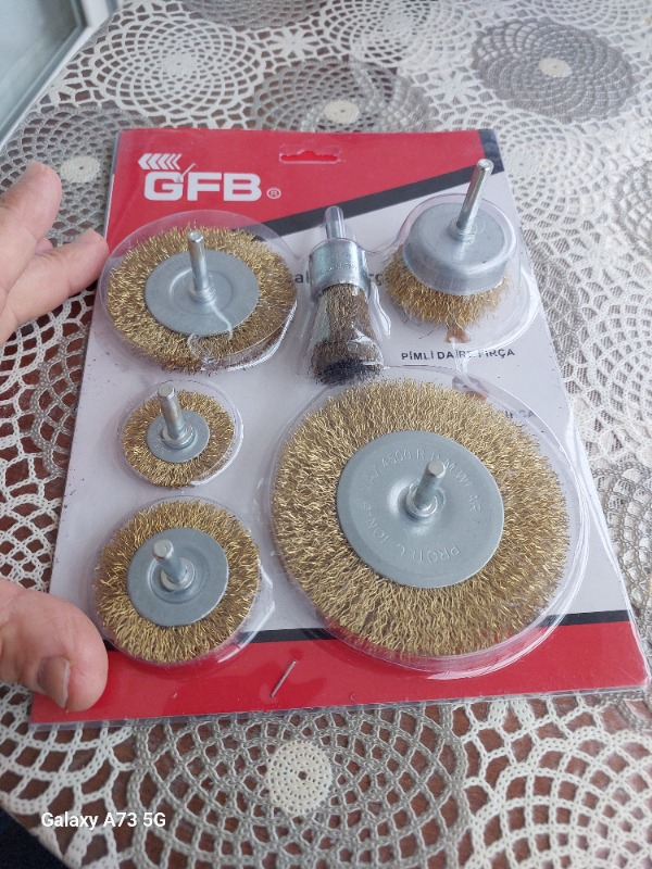 Gfb 6 Parça Pimli Tel Fırça Seti  Matkap Fırça Set