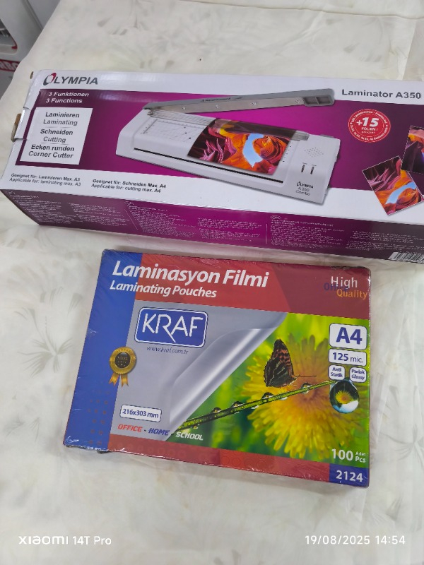 Kraf Laminasyon Filmi Parlak A4 125Mic 100'lü 2124