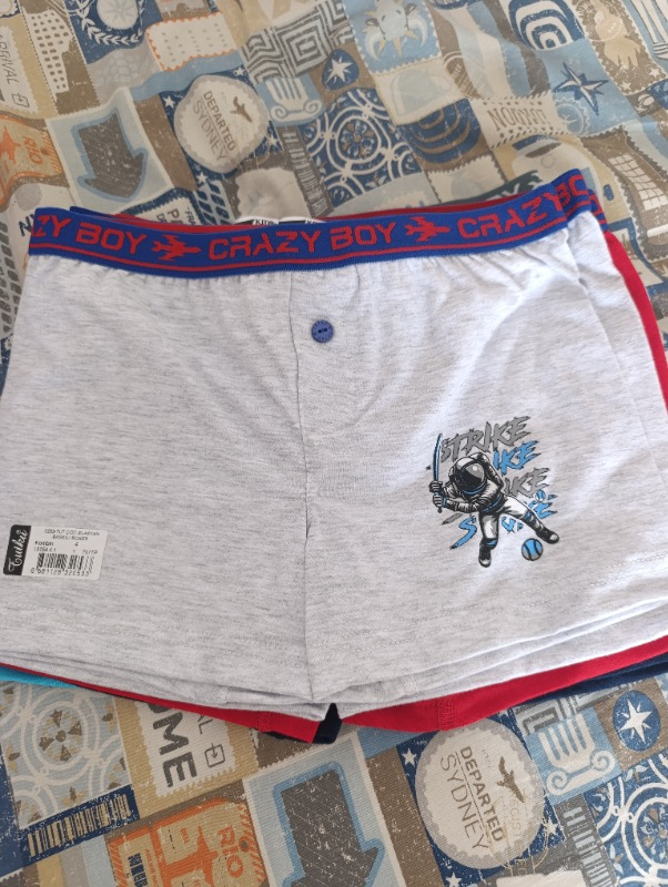 Tutku Erkek Çocuk Elastan Baskılı Boxer 6'lı Paket