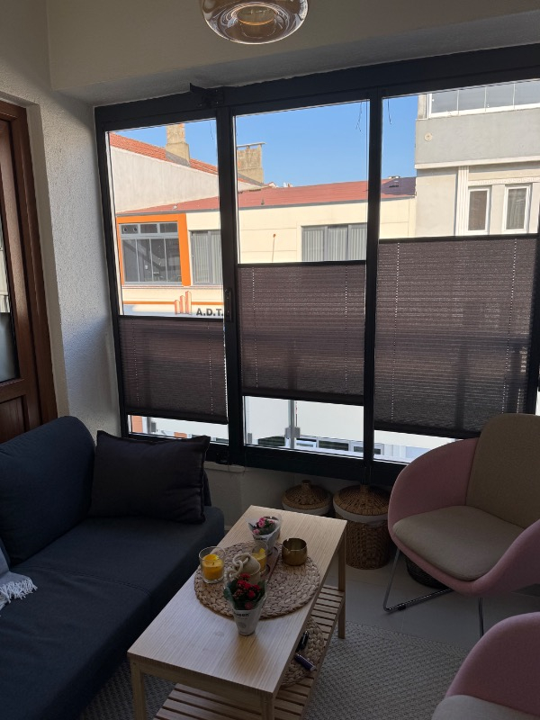 Plised Home Katlanabilir Cam Balkon Plise Perde Antrasit
