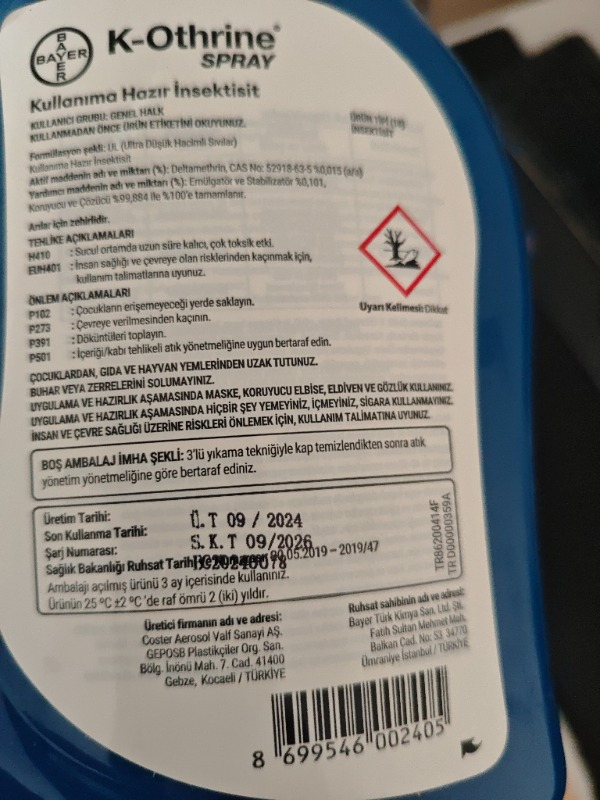Bayer K-Othrine Al Böcek Ilacı 1 lt
