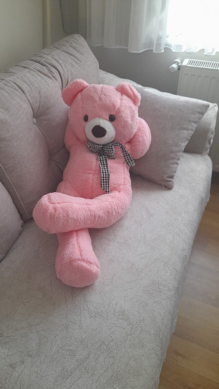 Sole 80  cm Papyonlu Sevimli Peluş Ayıcık - % 100 Yerli Pelüş Ayı...