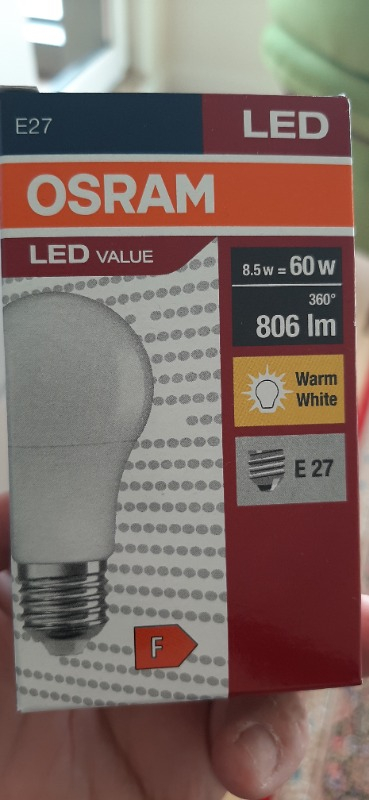 Osram Led Value 8.5W Sarı Işık E-27 Ampul 806 lm