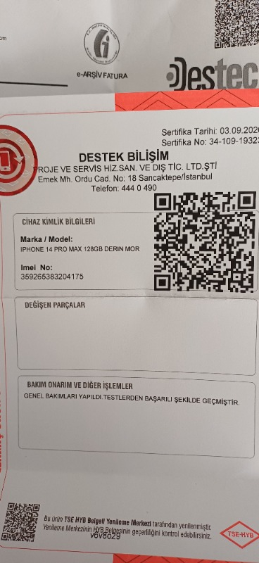 Yenilenmiş IPHONE 14 Pro Max 256GB -Mor( 12 Ay Garantili)-A Grade