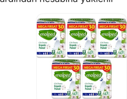 Molped Pure Soft 30'lu Gece Ultra Pedler 5 Paket Cilt Dostu Organik Pamuk ile Gün Boyu Konfor
