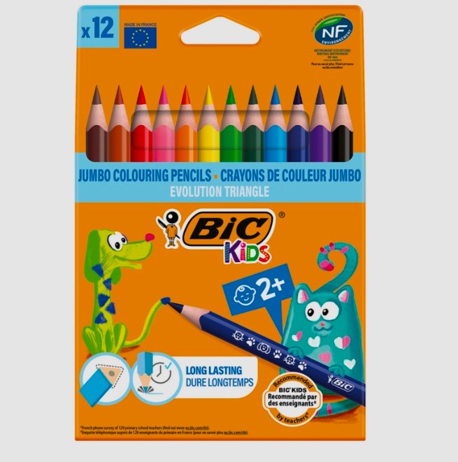 Bic Evolution Üçgen jumbo Boya Kalemi 12 Renk 1632