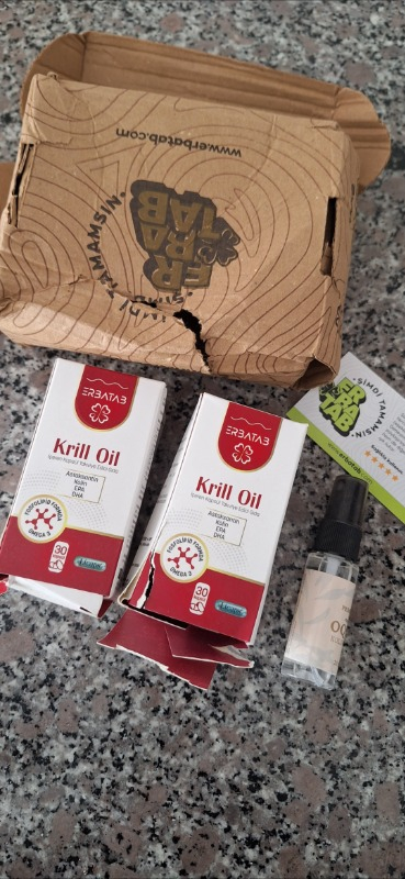 Erbatab Krill Oil 500 Mg 30 Kapsül Doğal Astaksantin ve Kolin İçeren Takviye Edici Gıda