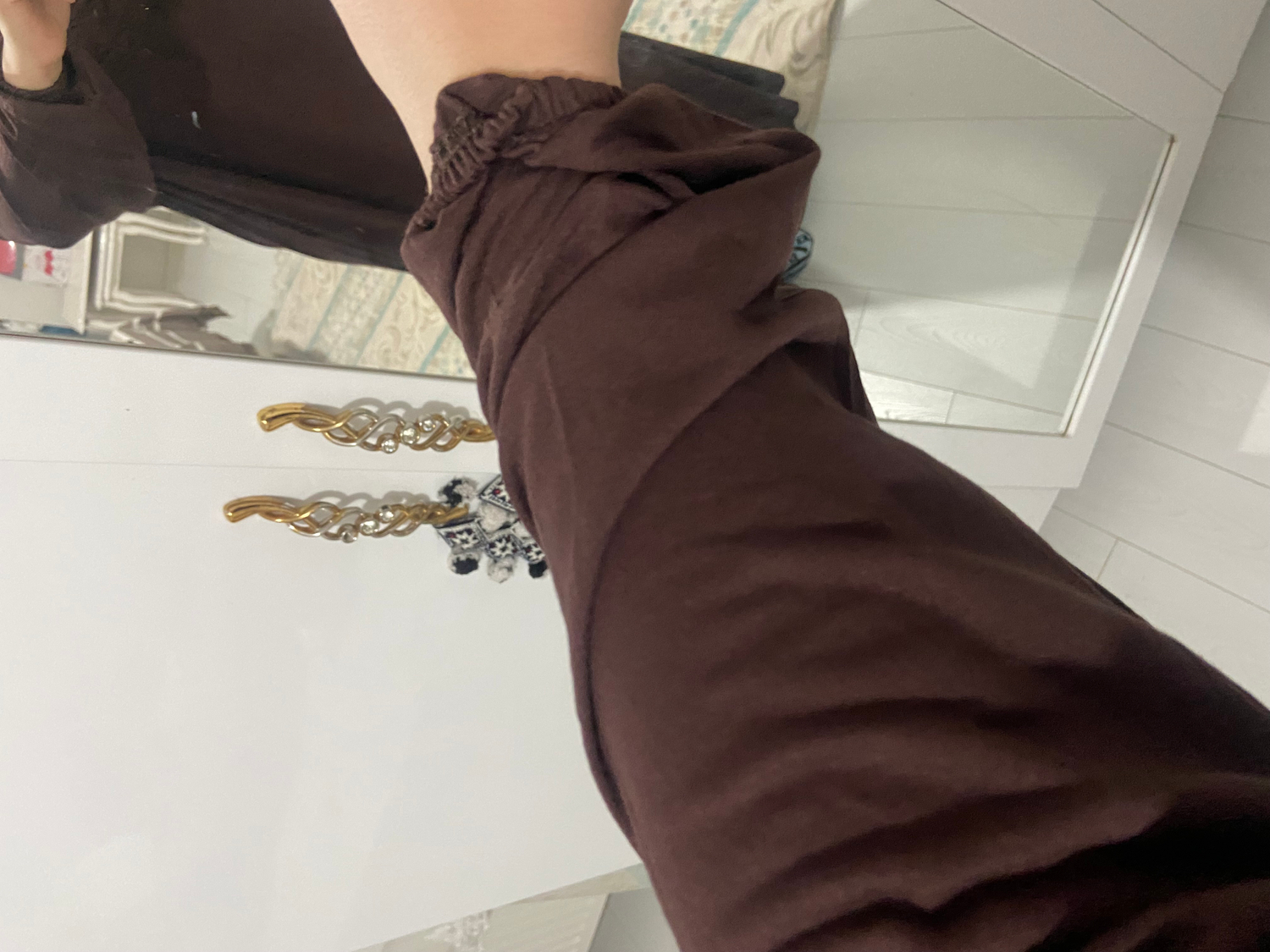 Sonbahar Moda Kadın Tesettür Pamuklu Başörtülü Namaz Elbisesi Dantelli Tek Parça Penye Kumaş Çikolata