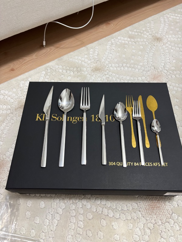 KB Solingen 84 Parça Çatal Kaşık Bıçak Seti Paslanmaz Çelik 12 Kişilik Şık Tasarım