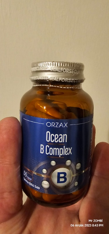 Orzax Ocean B Complex 50 Kapsül Takviye Edici Gıda