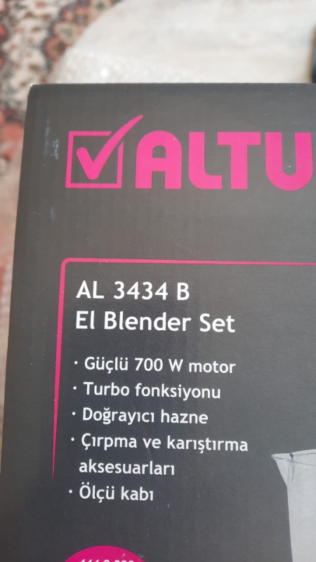 Altus Al 3455 G Rendeli Blender Seti 1500 W Güçlü Motor 900 ml Kapasite Rendeleme Fonksiyonu