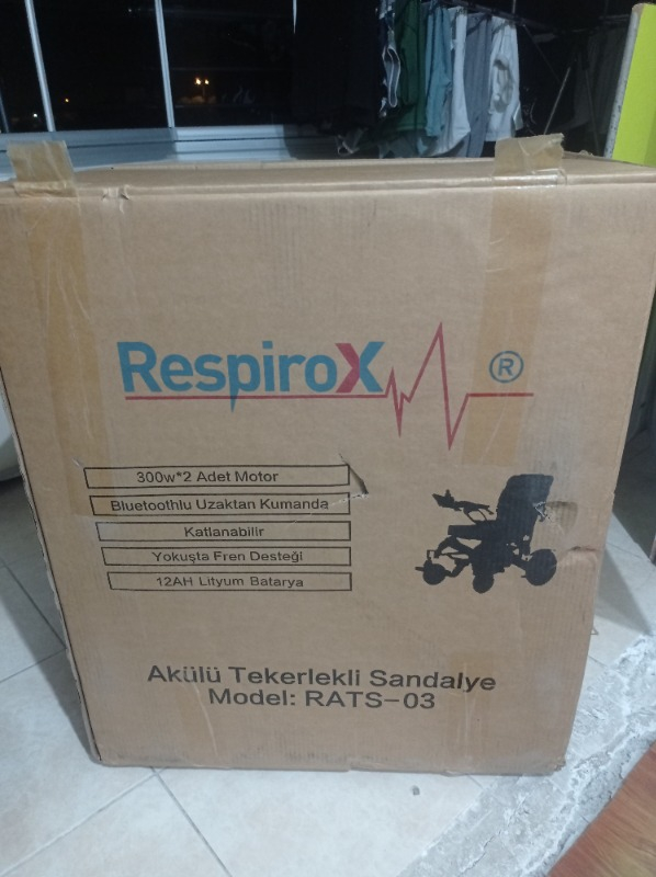 Respirox BC-EA8000 Akülü Tekerlekli Sandalye 360 Derece Joystick ile Taşınabilir ve Katlanabilir