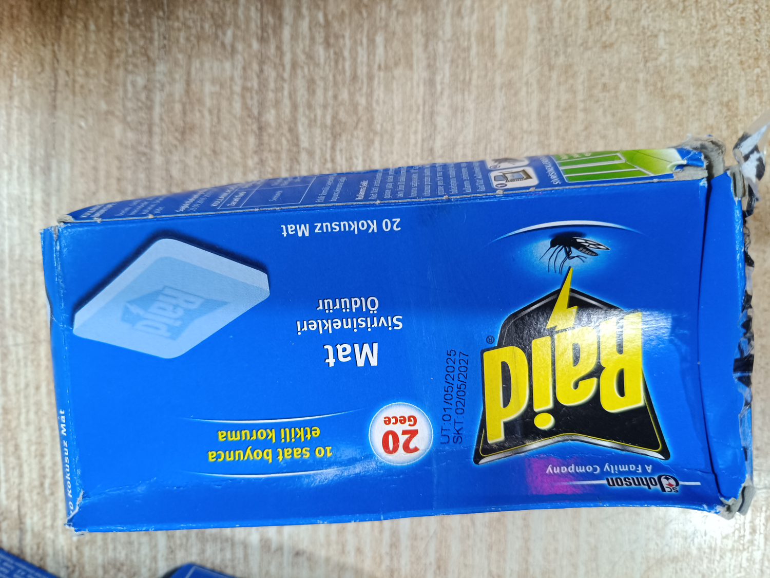 Raid Elektro Mat Kokusuz Sivrisinek Kovucu Tablet 20'li Paket 8 Saat Etkili Uzun Süreli Koruma