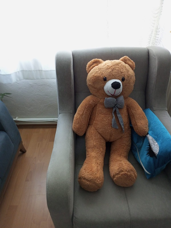 Sole Papyonlu Sevimli Peluş Şaşkın Ayı 80 cm -