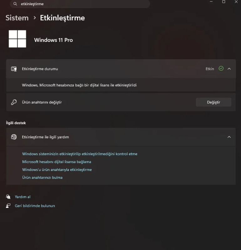 Microsoft Windows 11 Pro Key Dijital Lisans Anahtarı - 2025 Key