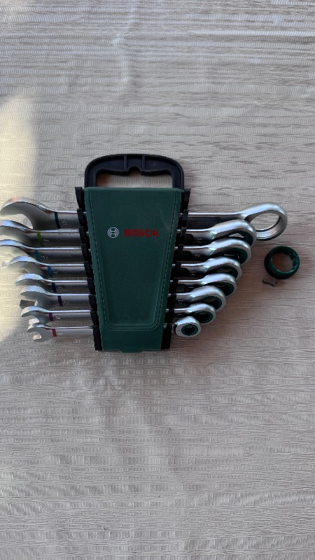 Bosch 8 Parça Cırcırlı Kombine Anahtar Seti Krom Vanadyum Çelik ile Profesyonel Kalite