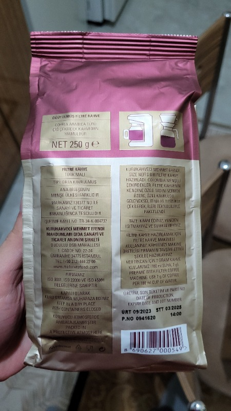 Kurukahveci Mehmet Efendi Colombian Filtre Kahve 250 Gram