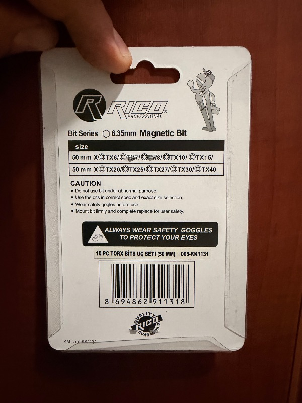 Rico 10 Parça Torx Bits Uç Seti 50mm Araç Gereçler İçin Dayanıklı Materyal