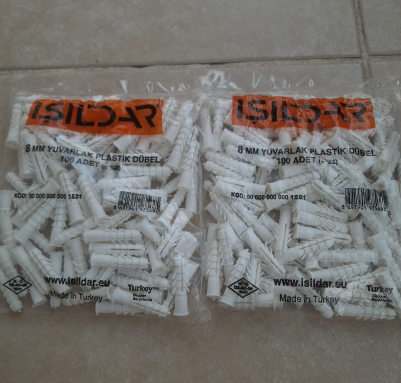Işıldar 8 mm Plastik Dübel 100 Adet