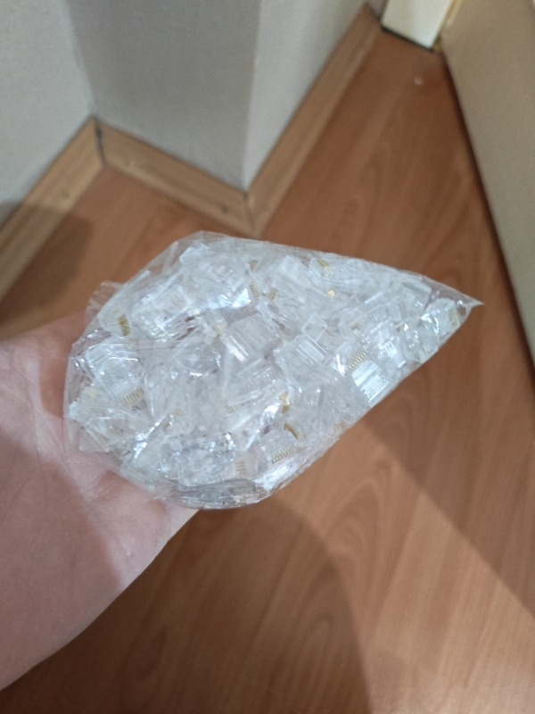 100 Adet - RJ45 Konnektör Network Cat5 Cat6 Jak Jack Ethernet Uç