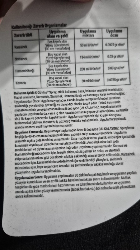 Bayer K-Othrine Al Böcek Ilacı 1 lt