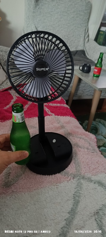 Robeve Masaüstü Vantilatör Şarjlı Vantilatör Yükselebilen Fan Vantilatör Soğutucu Fan Klima Serinletici Fan 3 Kademeli Hız Ayarı Vantilatör
