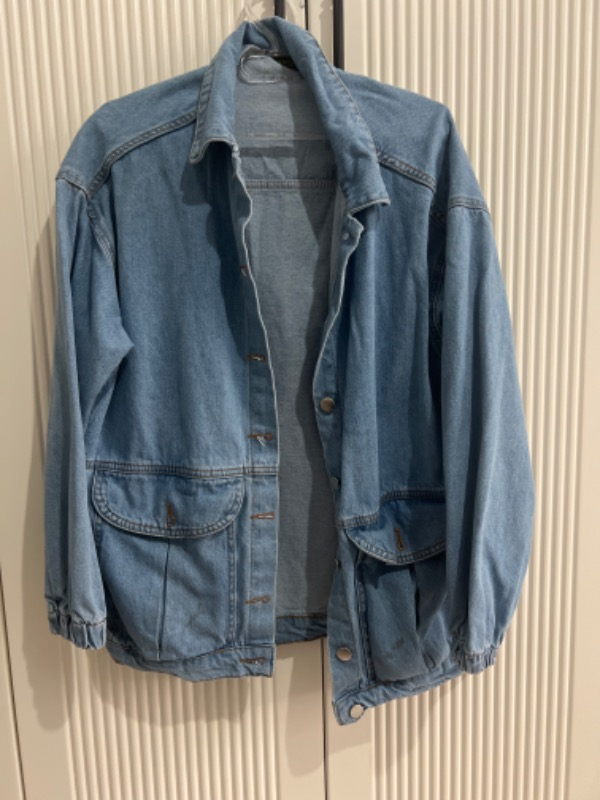DK Moda Kadın Oversize Mavi Kot Ceket