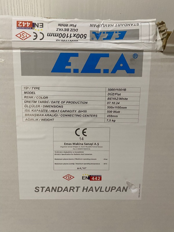 Eca 50X110 Düz Beyaz Havlupan