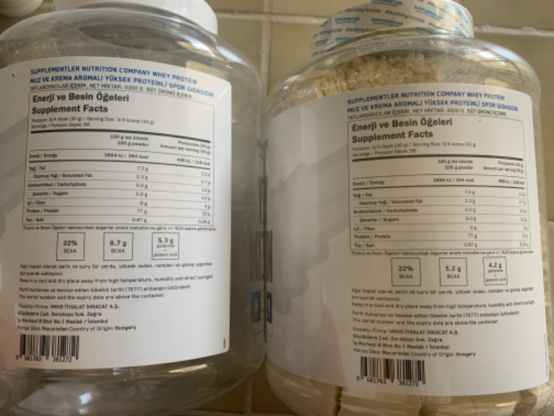 Supplementler Whey Protein 2000 gr