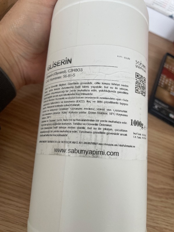 Bitkisel Gliserin 1000 ml – Doğal ve Çok Amaçlı Nemlendirici