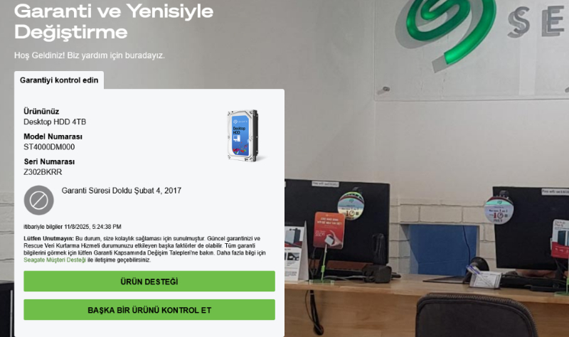 Seagate 4TB Skyhawk RV ST4000VX016 3.5" 5900Rpm 256 MB 7x24 Güvenlik Hdd (Resmi Distribitör Ürünü)