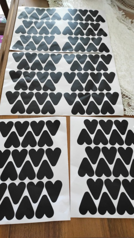 Decolight Siyah Kalp Yağmuru Sticker