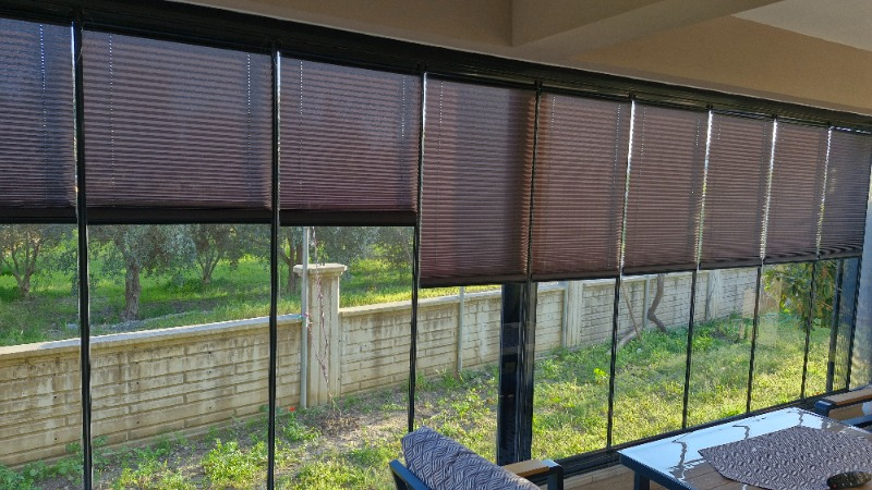 Plised Home Katlanabilir Cam Balkon Plise Perde Antrasit