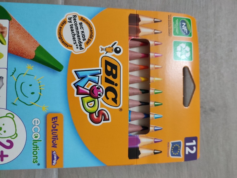 Bic Kids Evolution Üçgen Jumbo Kuru Boya Kalemi 12'li Kutu