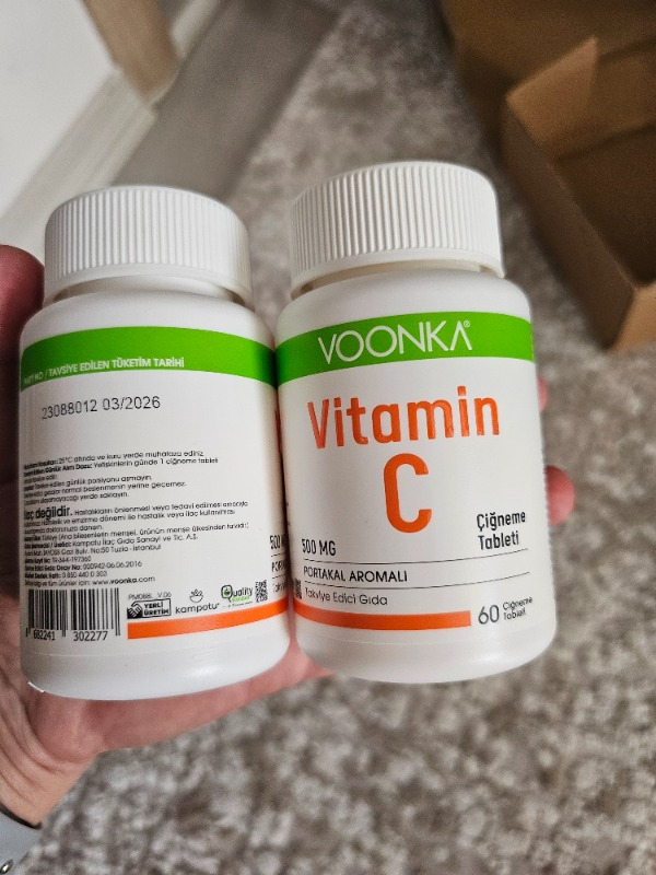 Voonka Vitamin C Portakal Aromalı Çiğneme Tableti 500 Mg 60 Tablet