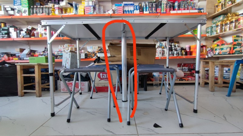 Uniqamping Çanta Tipi 4 Tabureli Katlanır Kamp Masa Seti - Ahşap Desen